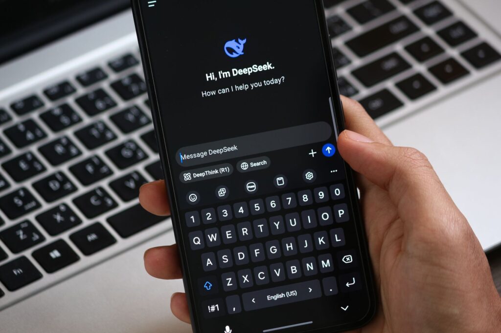 AI chat interface on a smartphone representing generative search